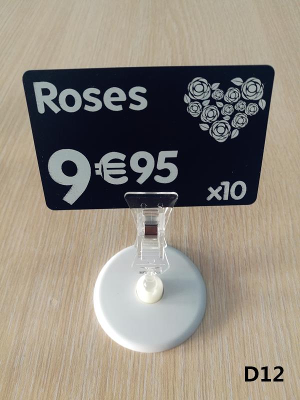 Clear Clip On Sign Holder With Round Base
