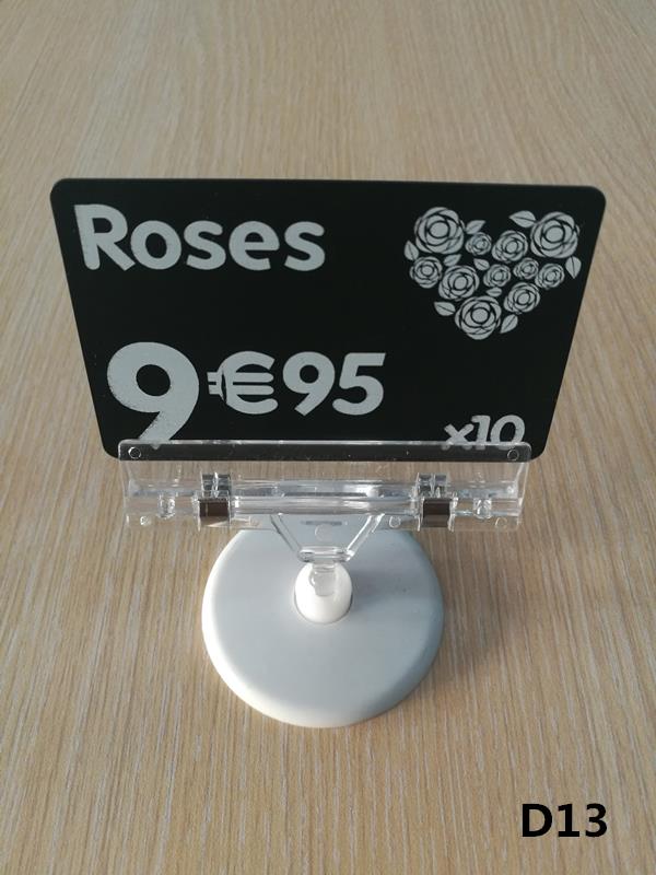 Clear Clip On Sign Holder With Round Base